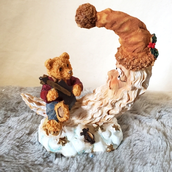 Crescent Moon Santa & Bear Figurine by K's Collection - Picture 2 of 9